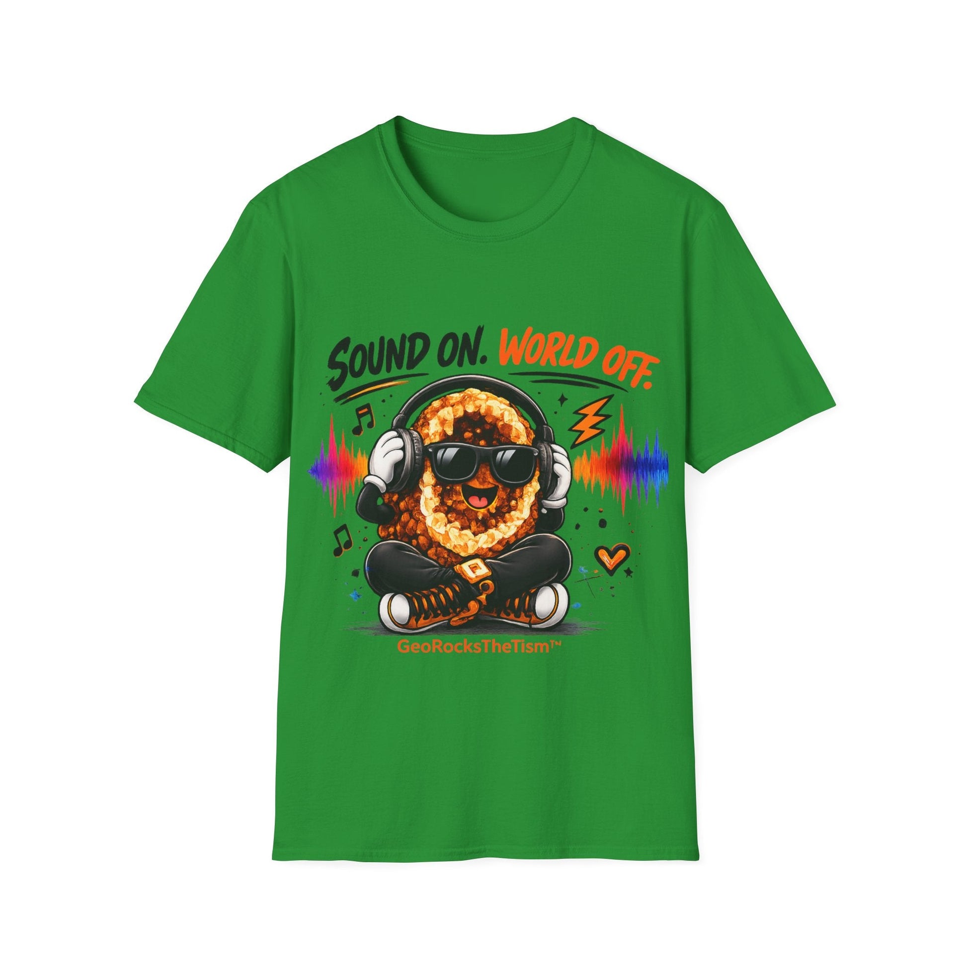 Geo Rocks the 'Tism Teen Stimming Geode "Sound On, World Off" Tee - Geo Rocks The 'Tism
