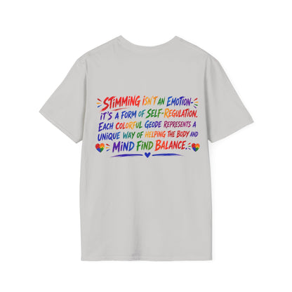 Geo Rocks the 'Tism Teen Stimming Geode "Sound On, World Off" Tee - Geo Rocks The 'Tism