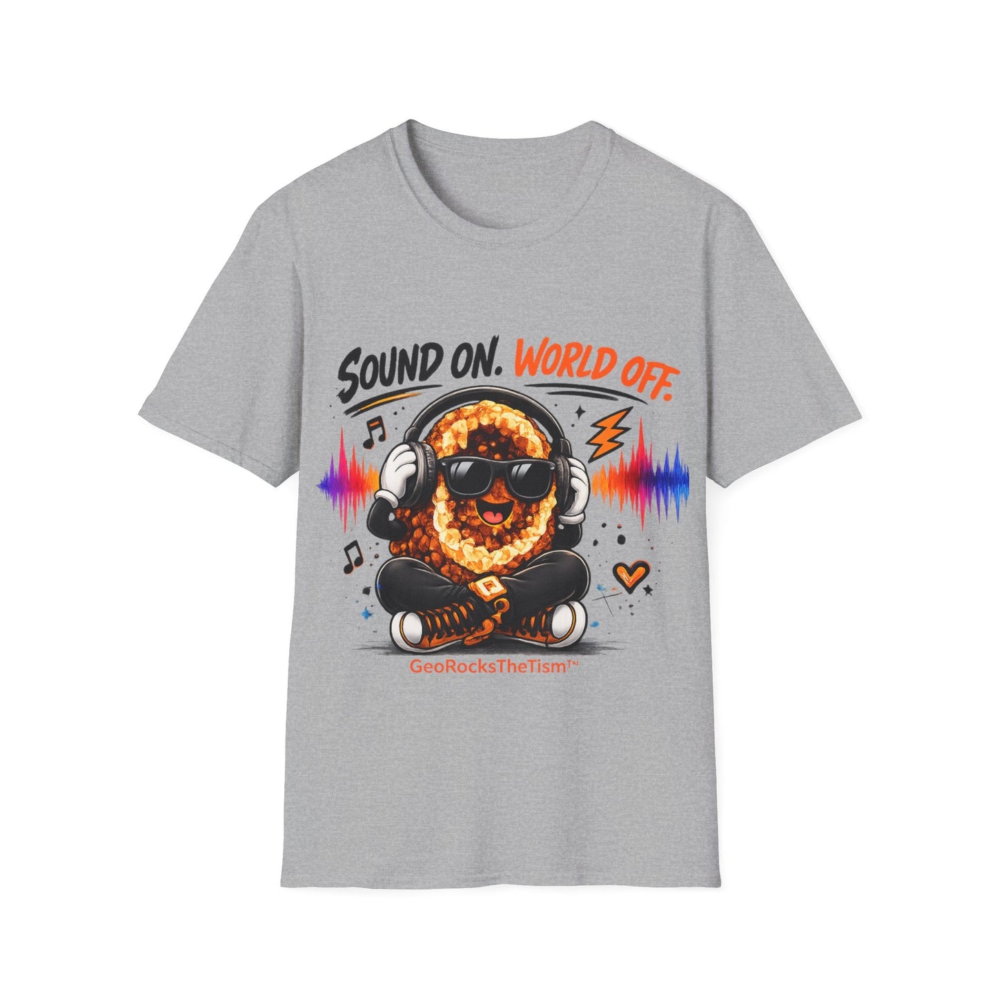 Geo Rocks the 'Tism Teen Stimming Geode "Sound On, World Off" Tee - Geo Rocks The 'Tism