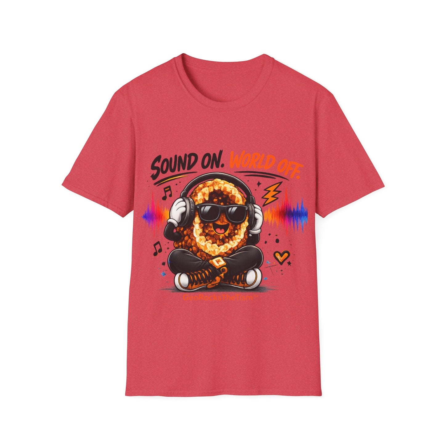 Geo Rocks the 'Tism Teen Stimming Geode "Sound On, World Off" Tee - Geo Rocks The 'Tism
