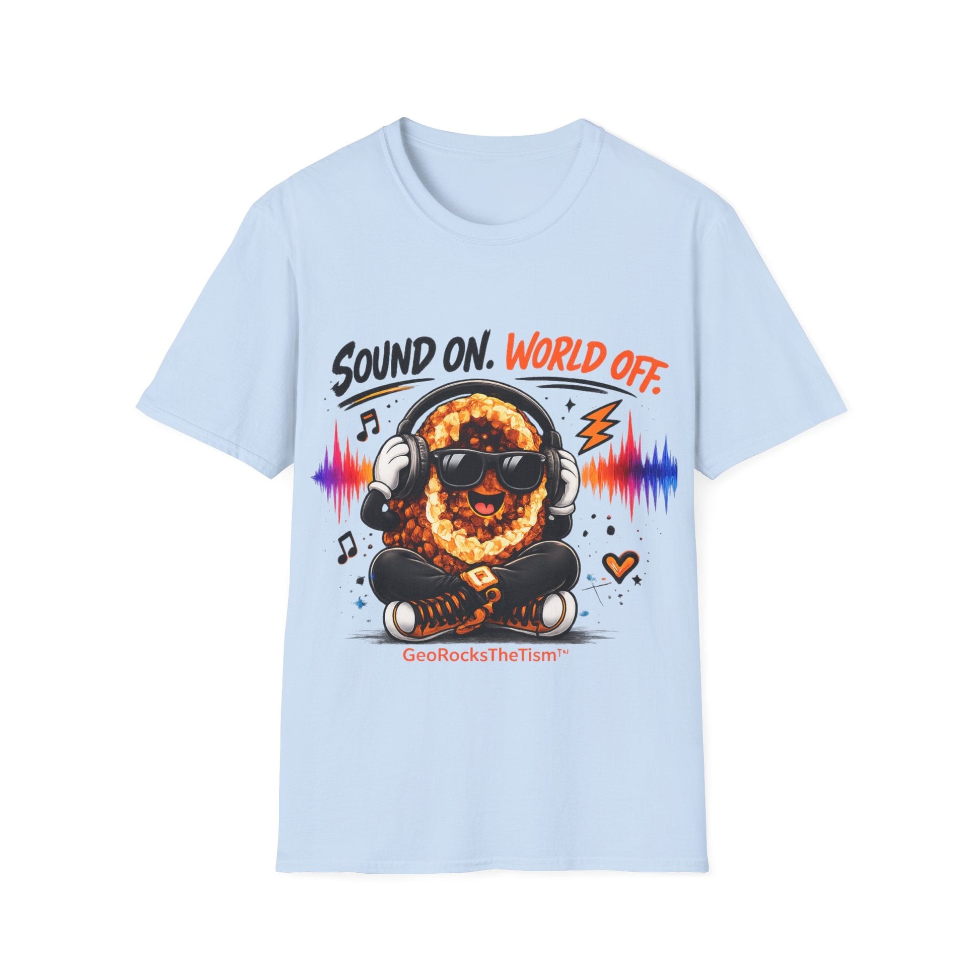 Geo Rocks the 'Tism Teen Stimming Geode "Sound On, World Off" Tee - Geo Rocks The 'Tism