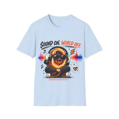 Geo Rocks the 'Tism Teen Stimming Geode "Sound On, World Off" Tee - Geo Rocks The 'Tism