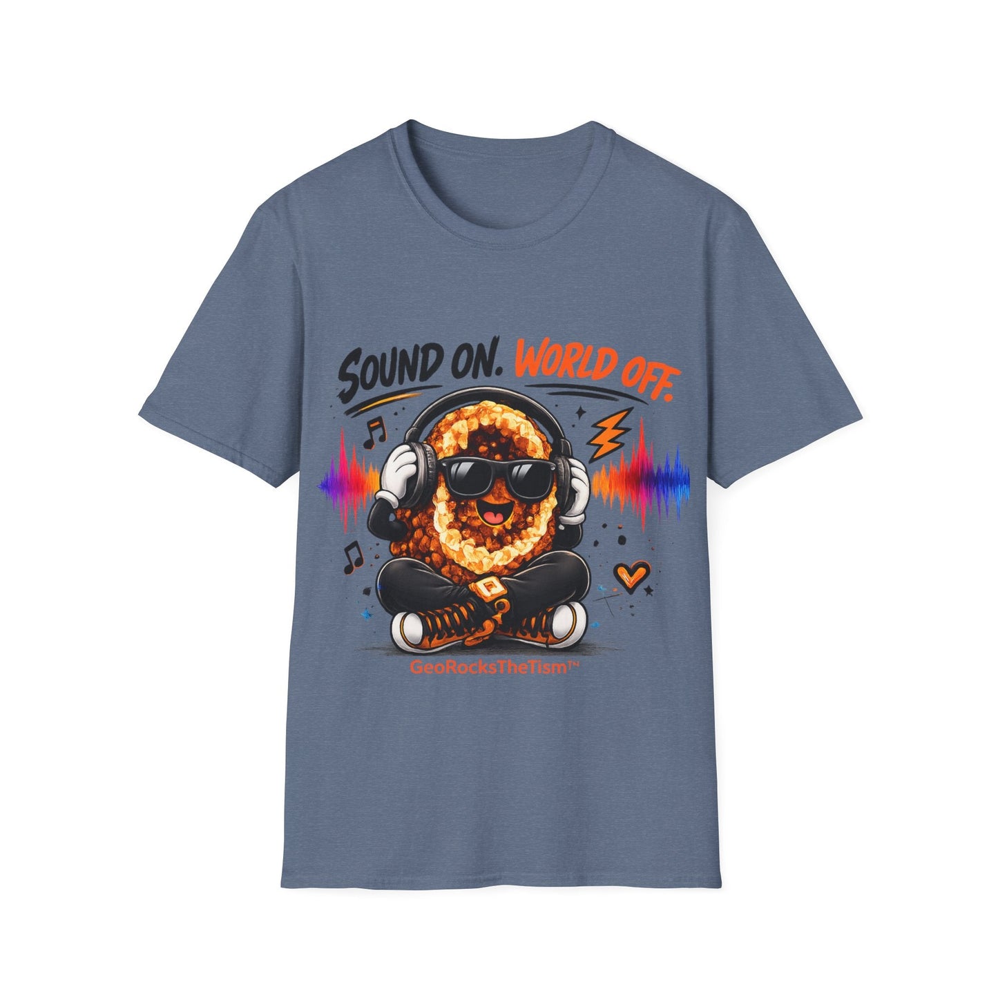 Geo Rocks the 'Tism Teen Stimming Geode "Sound On, World Off" Tee - Geo Rocks The 'Tism