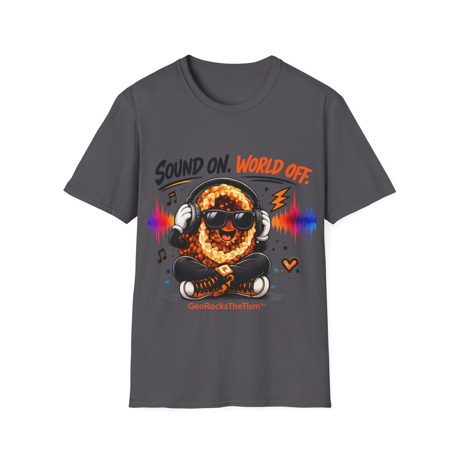 Geo Rocks the 'Tism Teen Stimming Geode "Sound On, World Off" Tee - Geo Rocks The 'Tism