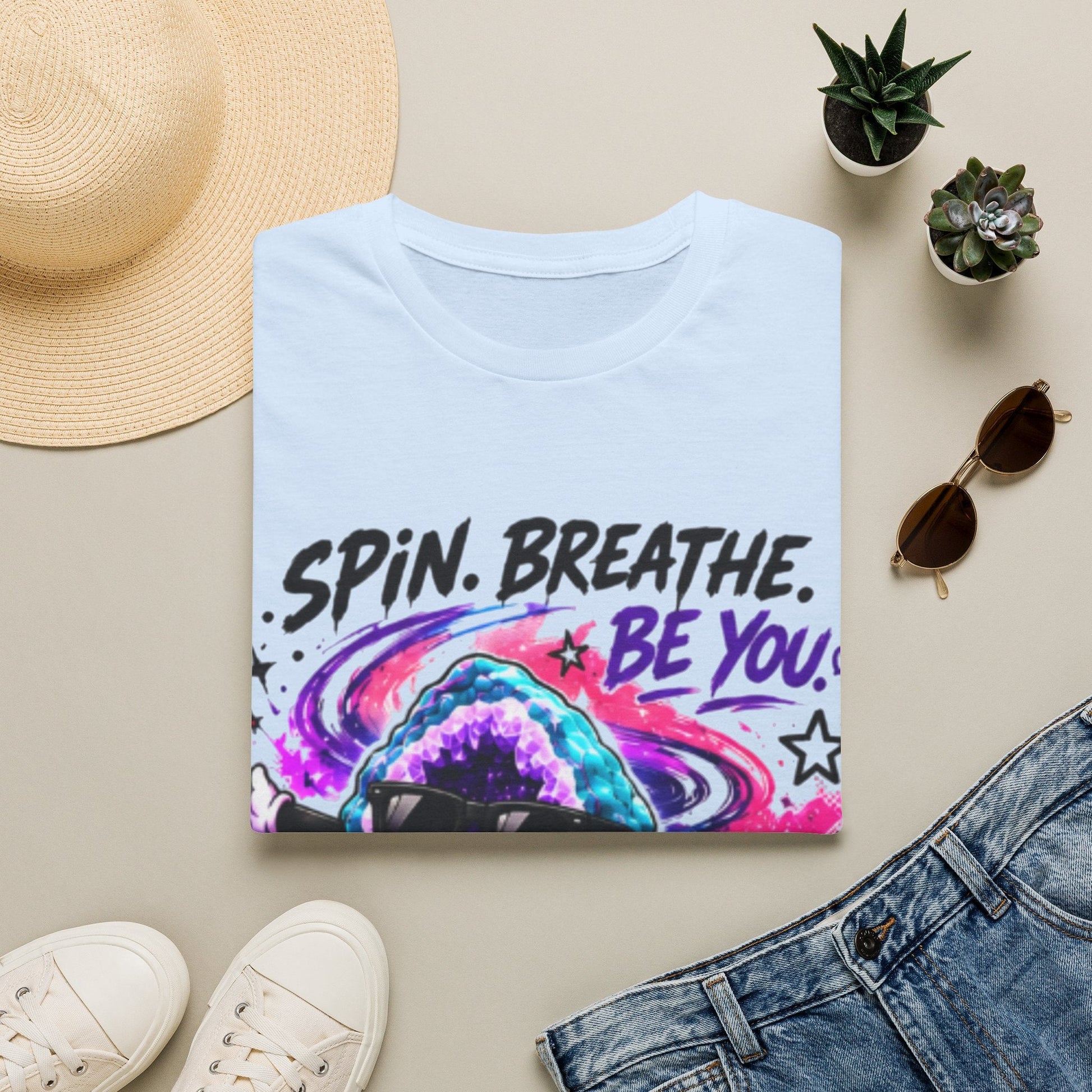 Geo Rocks the 'Tism Teen Stimming Geode "Spin. Breathe. Be You." Tee - Geo Rocks The 'Tism