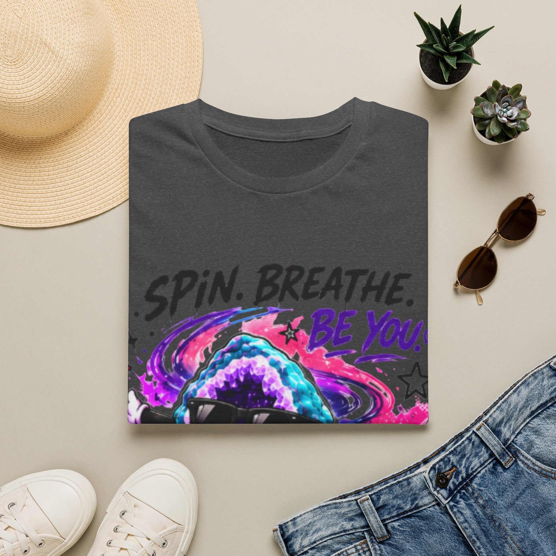 Geo Rocks the 'Tism Teen Stimming Geode "Spin. Breathe. Be You." Tee - Geo Rocks The 'Tism