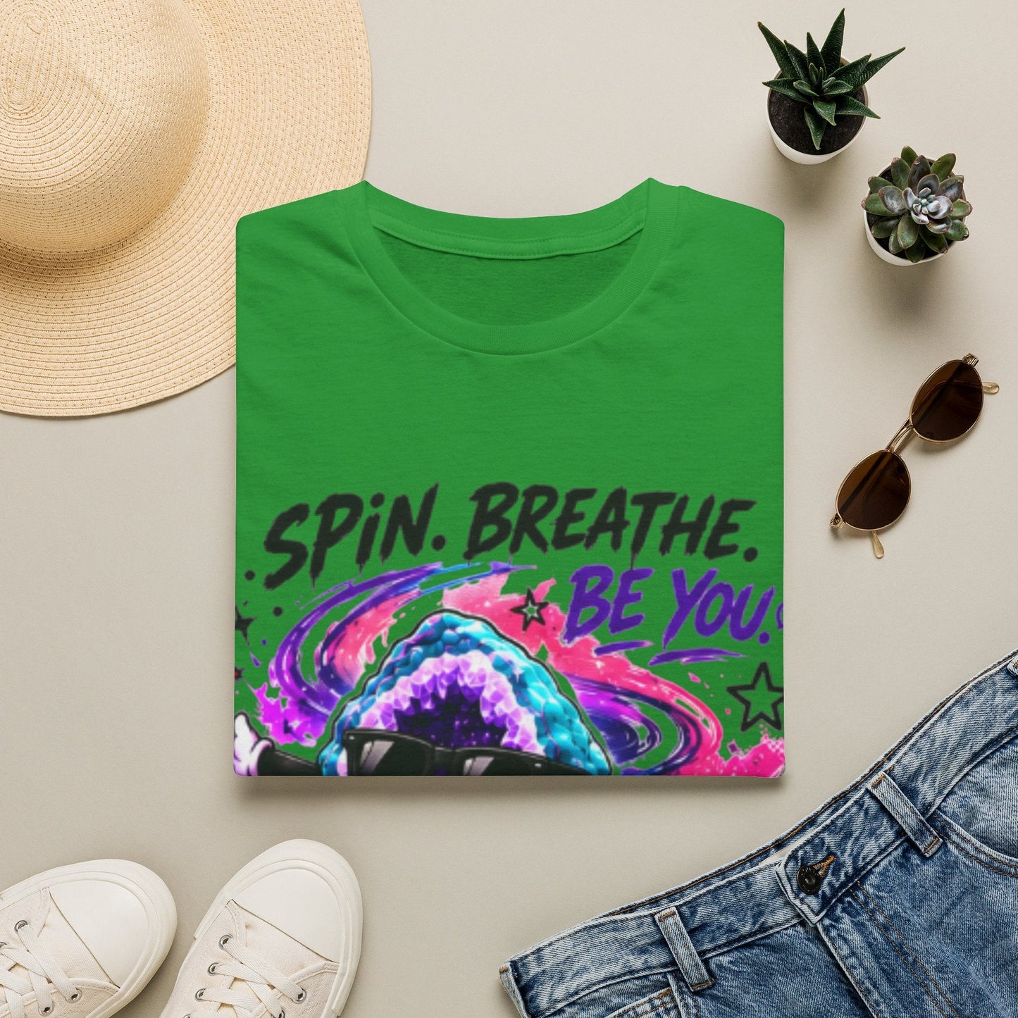 Geo Rocks the 'Tism Teen Stimming Geode "Spin. Breathe. Be You." Tee - Geo Rocks The 'Tism