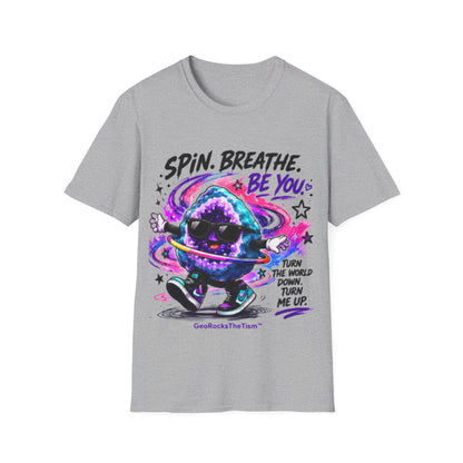Geo Rocks the 'Tism Teen Stimming Geode "Spin. Breathe. Be You." Tee - Geo Rocks The 'Tism