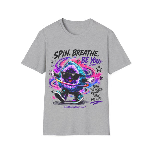 Geo Rocks the 'Tism Teen Stimming Geode "Spin. Breathe. Be You." Tee - Geo Rocks The 'Tism