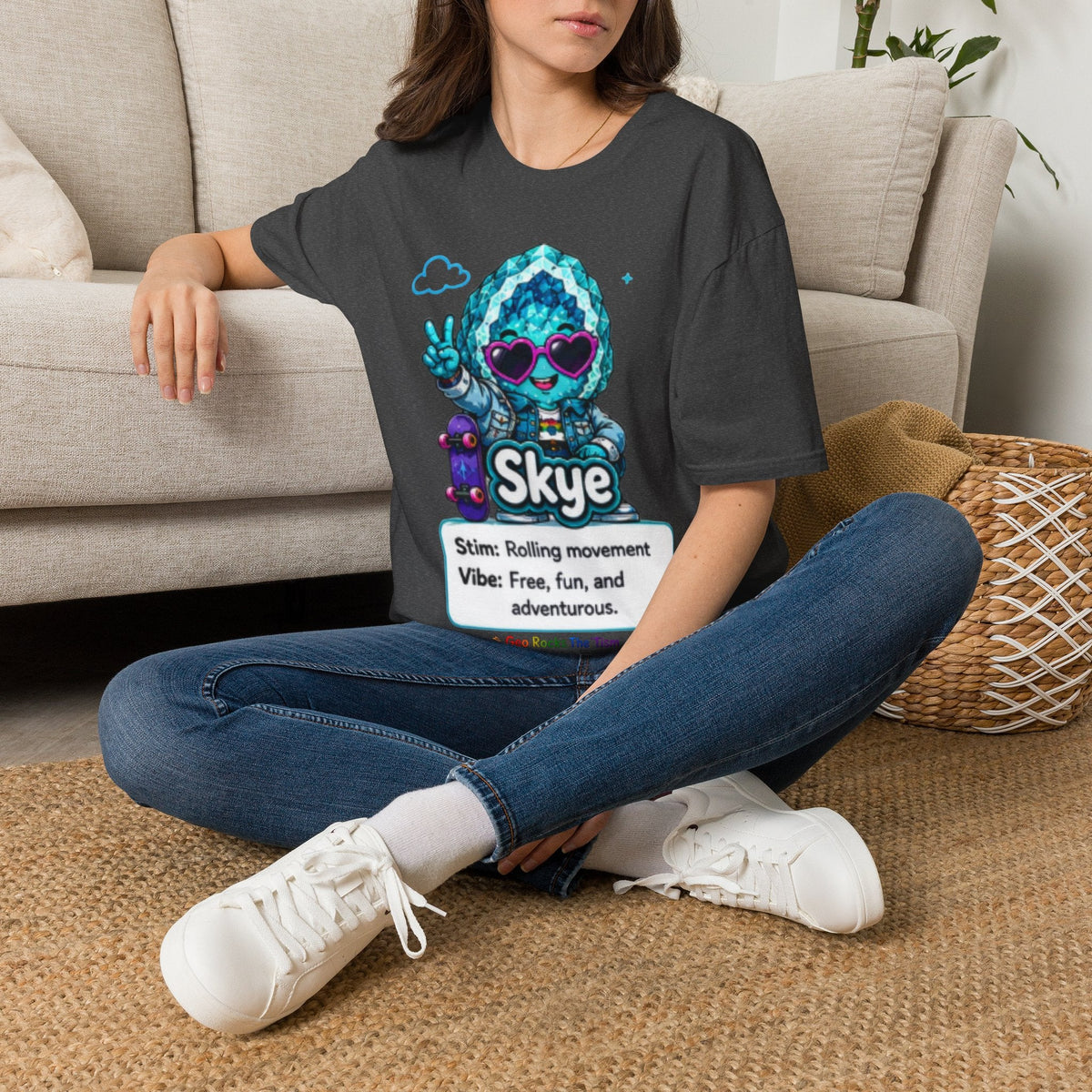 Geo Rocks the 'Tism Teen Stimming Geode "Spin. Breathe. Be You." Tee - Geo Rocks The 'Tism