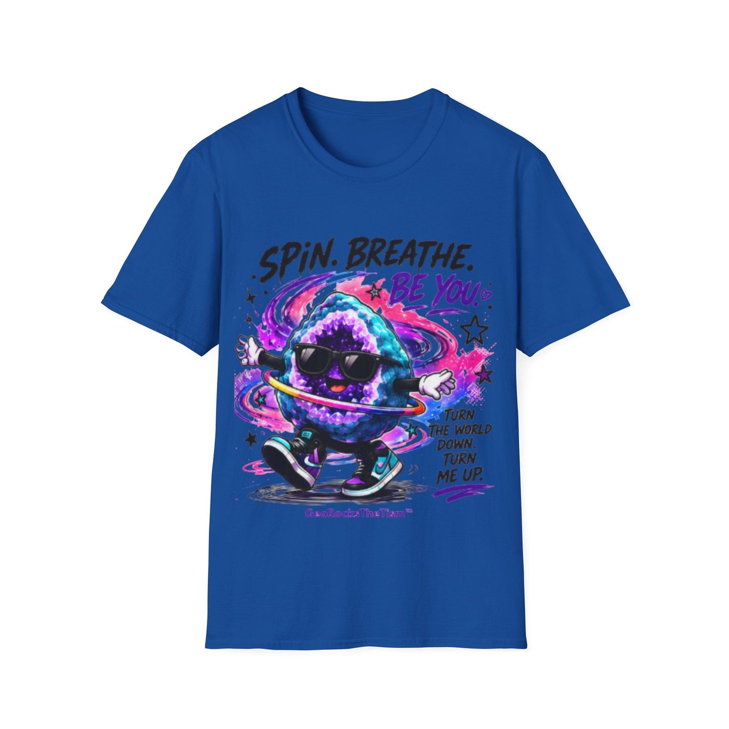 Geo Rocks the 'Tism Teen Stimming Geode "Spin. Breathe. Be You." Tee - Geo Rocks The 'Tism