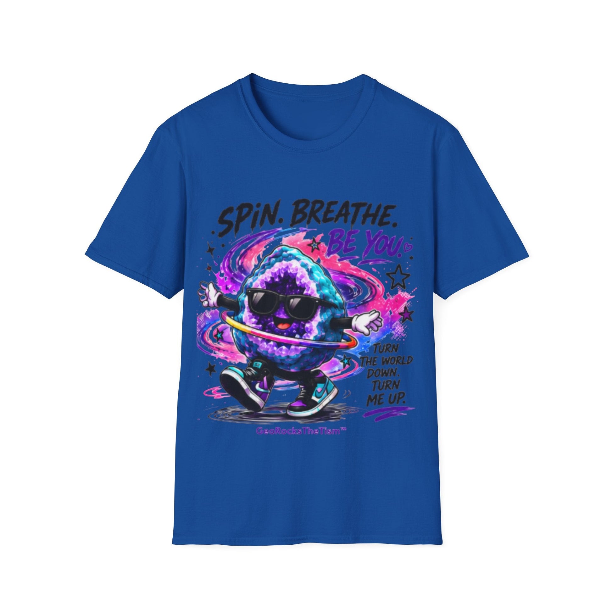 Geo Rocks the 'Tism Teen Stimming Geode "Spin. Breathe. Be You." Tee - Geo Rocks The 'Tism