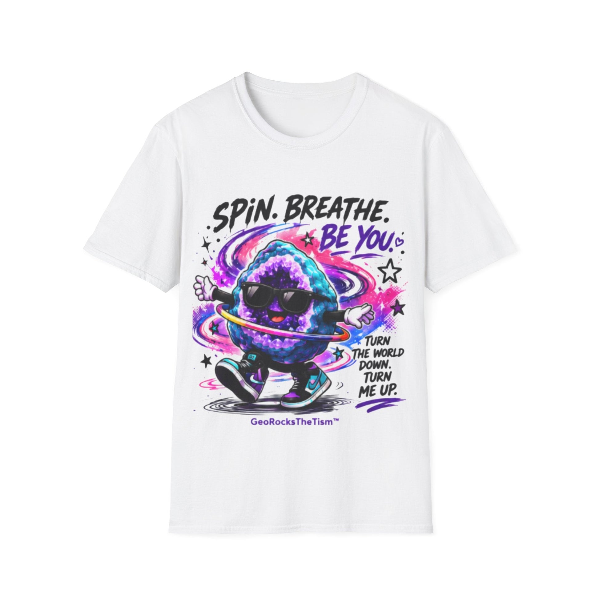 Geo Rocks the 'Tism Teen Stimming Geode "Spin. Breathe. Be You." Tee - Geo Rocks The 'Tism