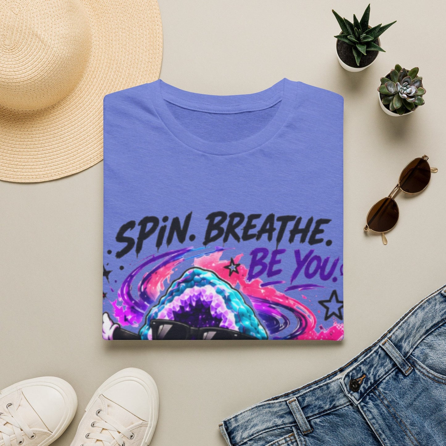Geo Rocks the 'Tism Teen Stimming Geode "Spin. Breathe. Be You." Tee - Geo Rocks The 'Tism
