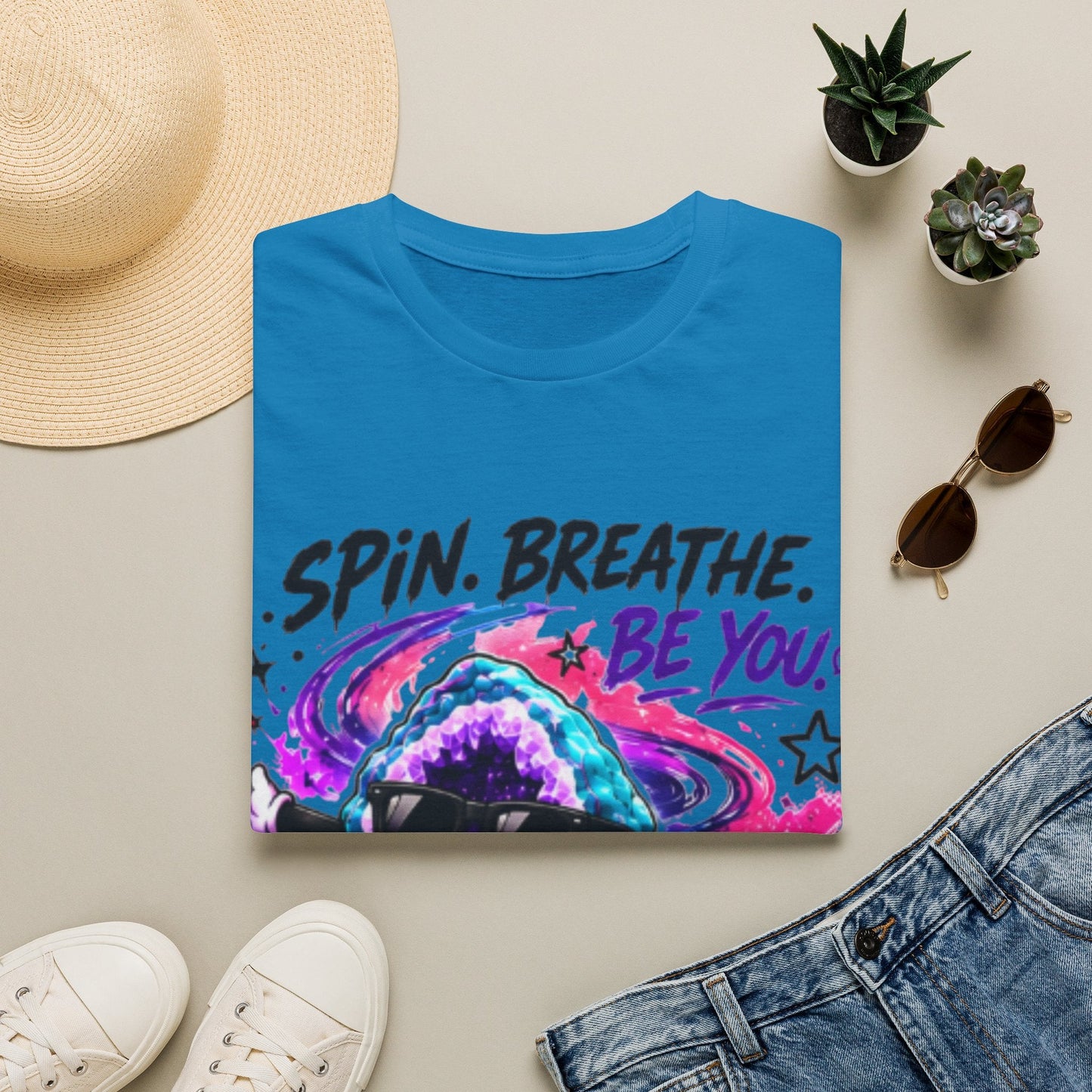 Geo Rocks the 'Tism Teen Stimming Geode "Spin. Breathe. Be You." Tee - Geo Rocks The 'Tism