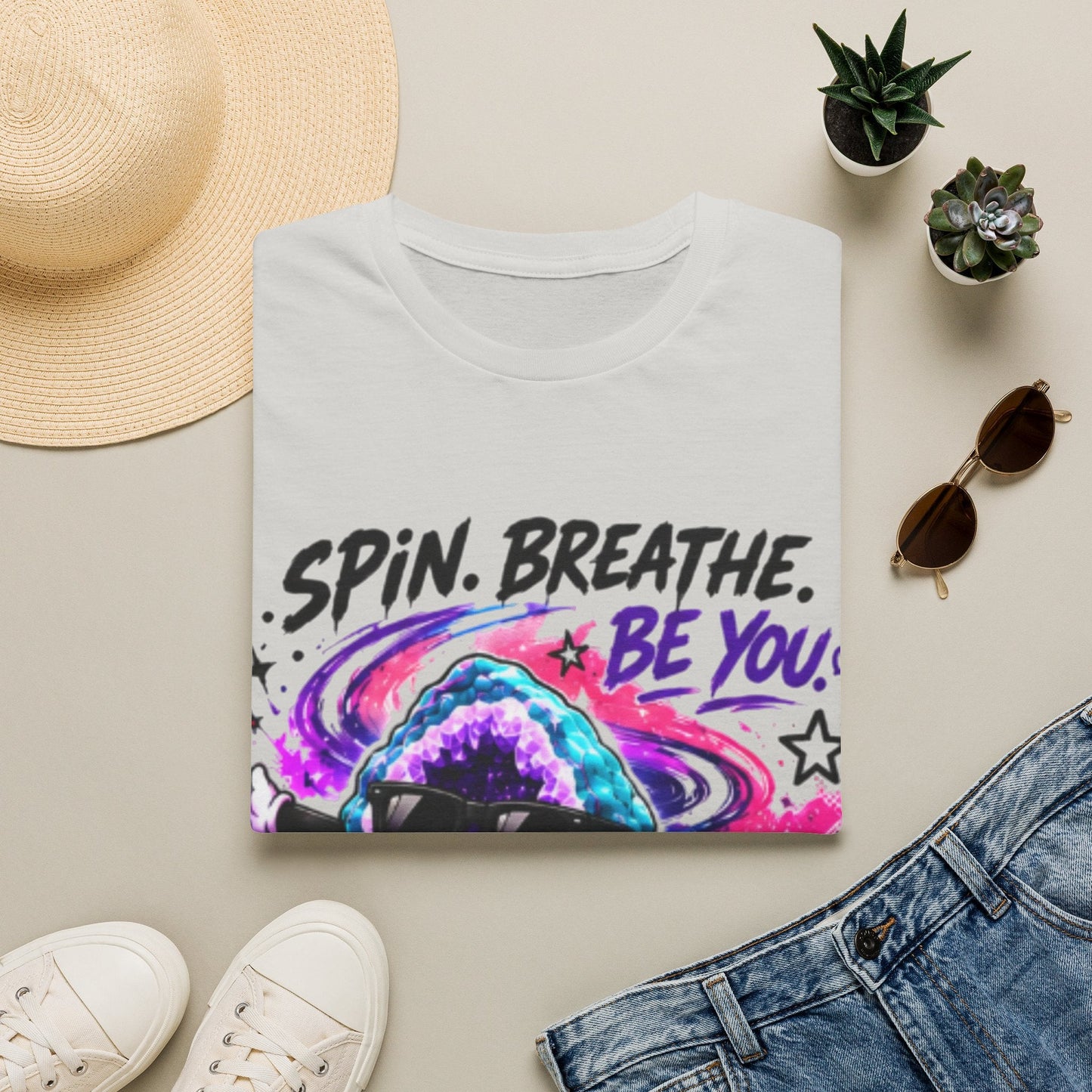 Geo Rocks the 'Tism Teen Stimming Geode "Spin. Breathe. Be You." Tee - Geo Rocks The 'Tism