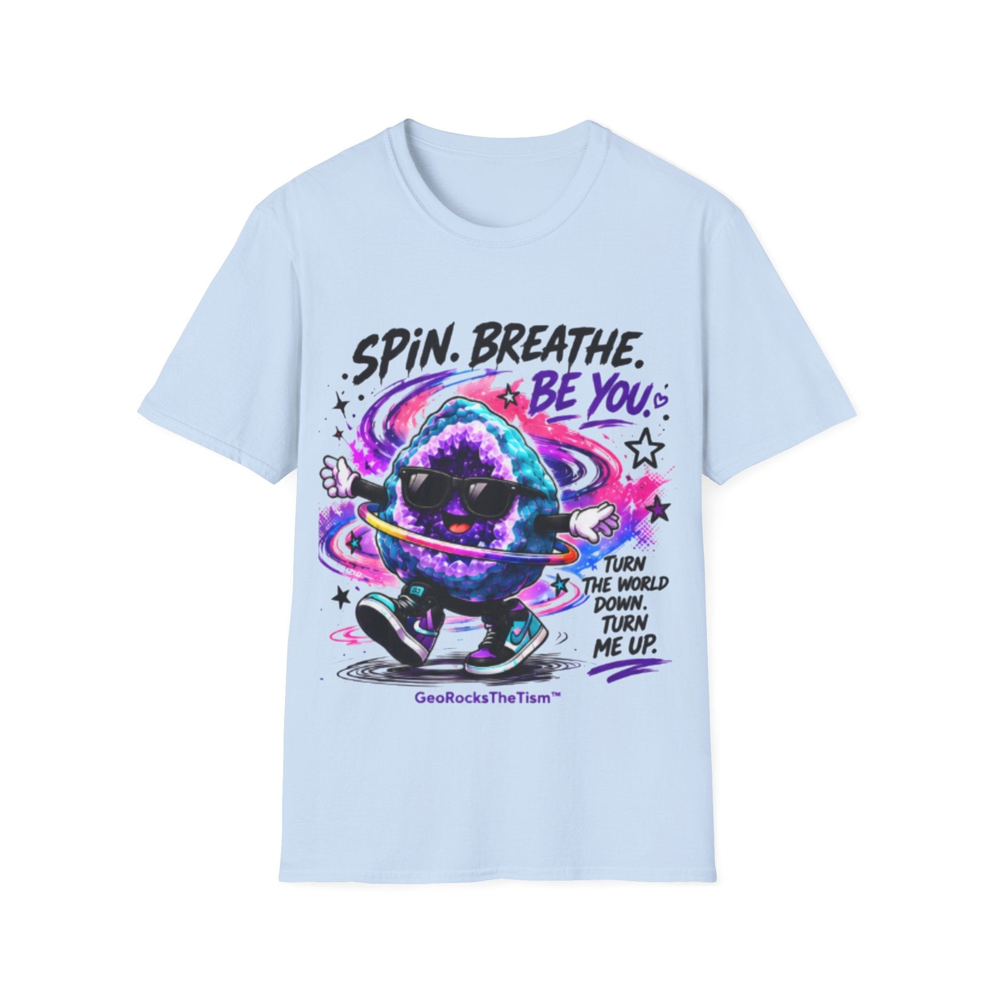 Geo Rocks the 'Tism Teen Stimming Geode "Spin. Breathe. Be You." Tee - Geo Rocks The 'Tism