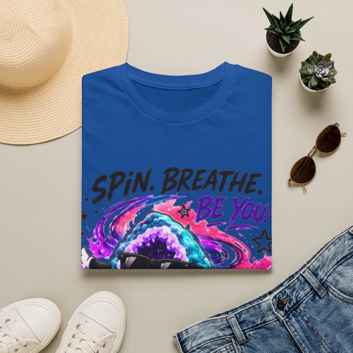 Geo Rocks the 'Tism Teen Stimming Geode "Spin. Breathe. Be You." Tee - Geo Rocks The 'Tism