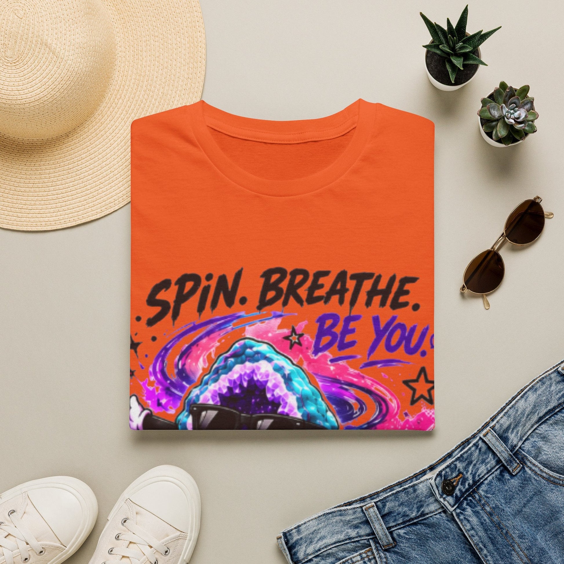 Geo Rocks the 'Tism Teen Stimming Geode "Spin. Breathe. Be You." Tee - Geo Rocks The 'Tism