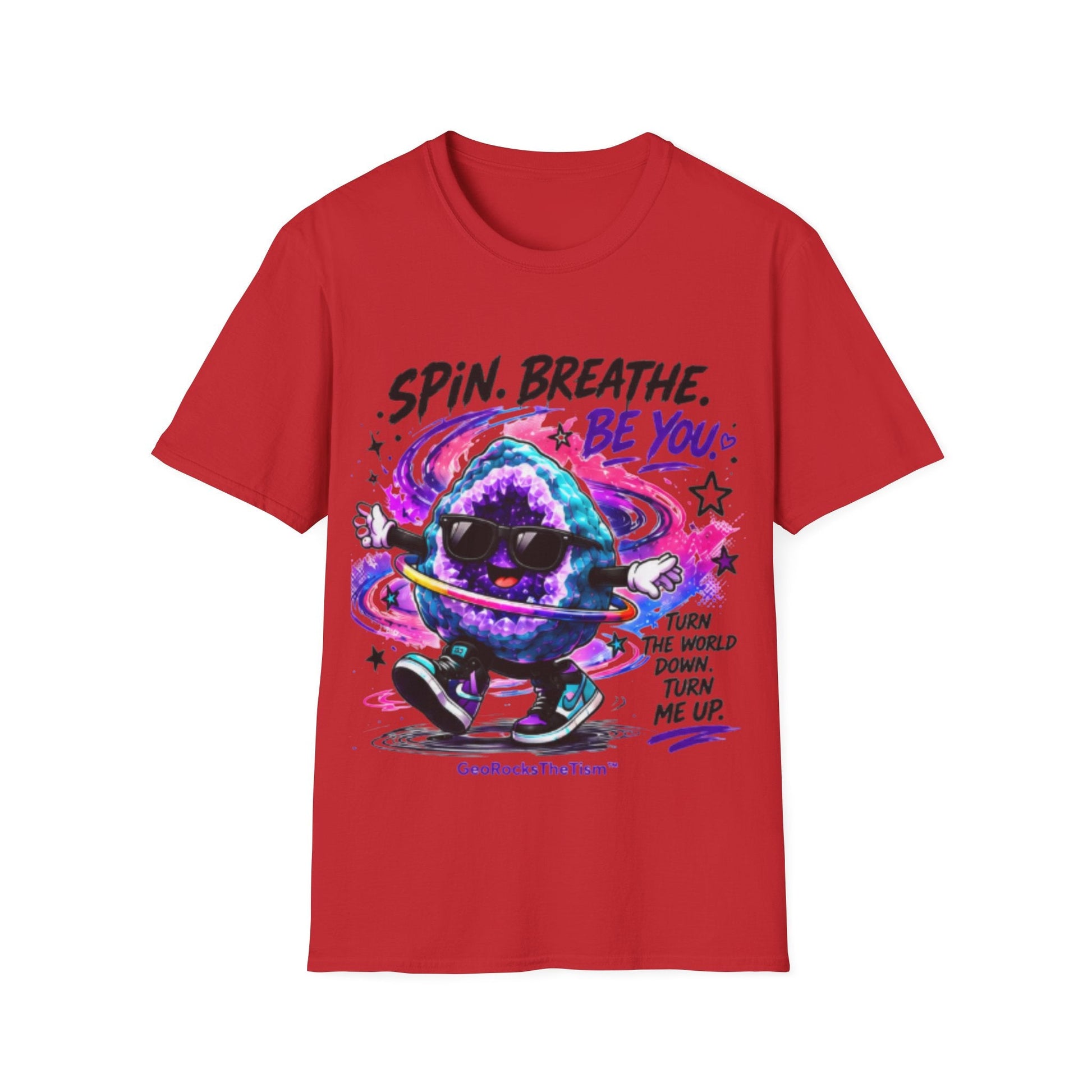 Geo Rocks the 'Tism Teen Stimming Geode "Spin. Breathe. Be You." Tee - Geo Rocks The 'Tism