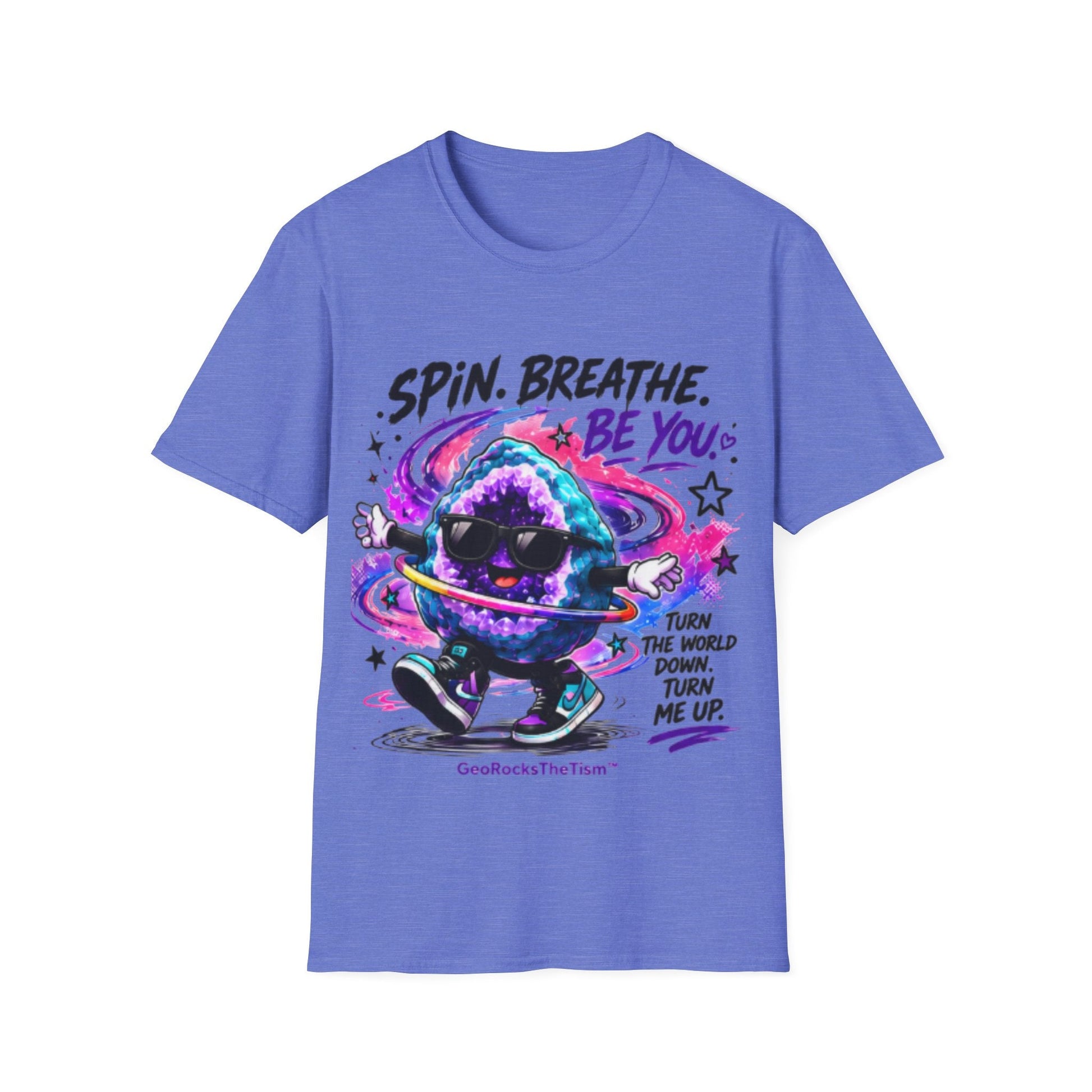 Geo Rocks the 'Tism Teen Stimming Geode "Spin. Breathe. Be You." Tee - Geo Rocks The 'Tism