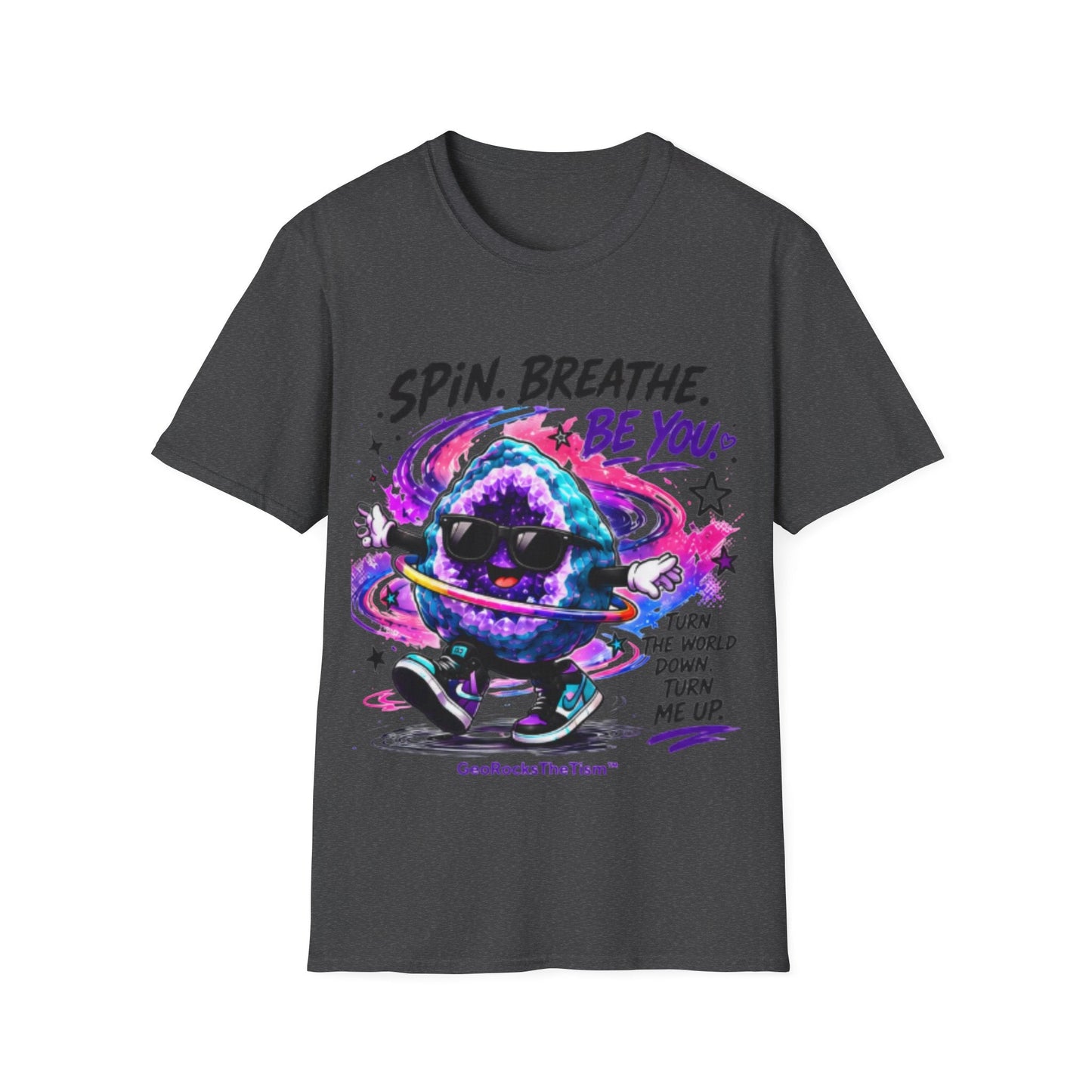 Geo Rocks the 'Tism Teen Stimming Geode "Spin. Breathe. Be You." Tee - Geo Rocks The 'Tism