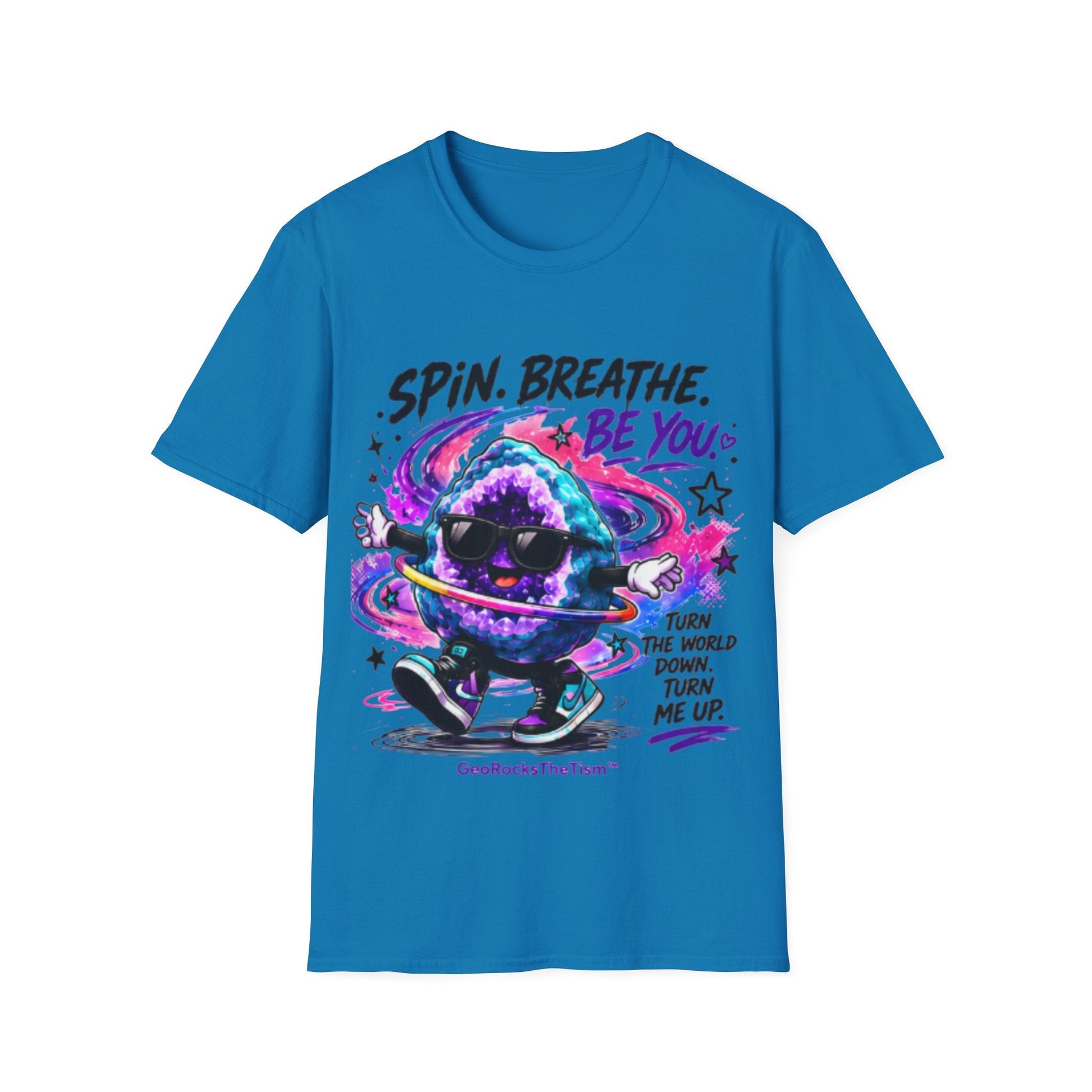 Geo Rocks the 'Tism Teen Stimming Geode "Spin. Breathe. Be You." Tee - Geo Rocks The 'Tism