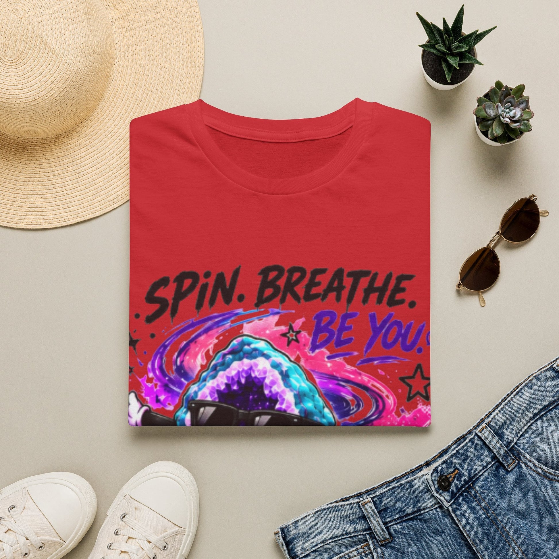 Geo Rocks the 'Tism Teen Stimming Geode "Spin. Breathe. Be You." Tee - Geo Rocks The 'Tism