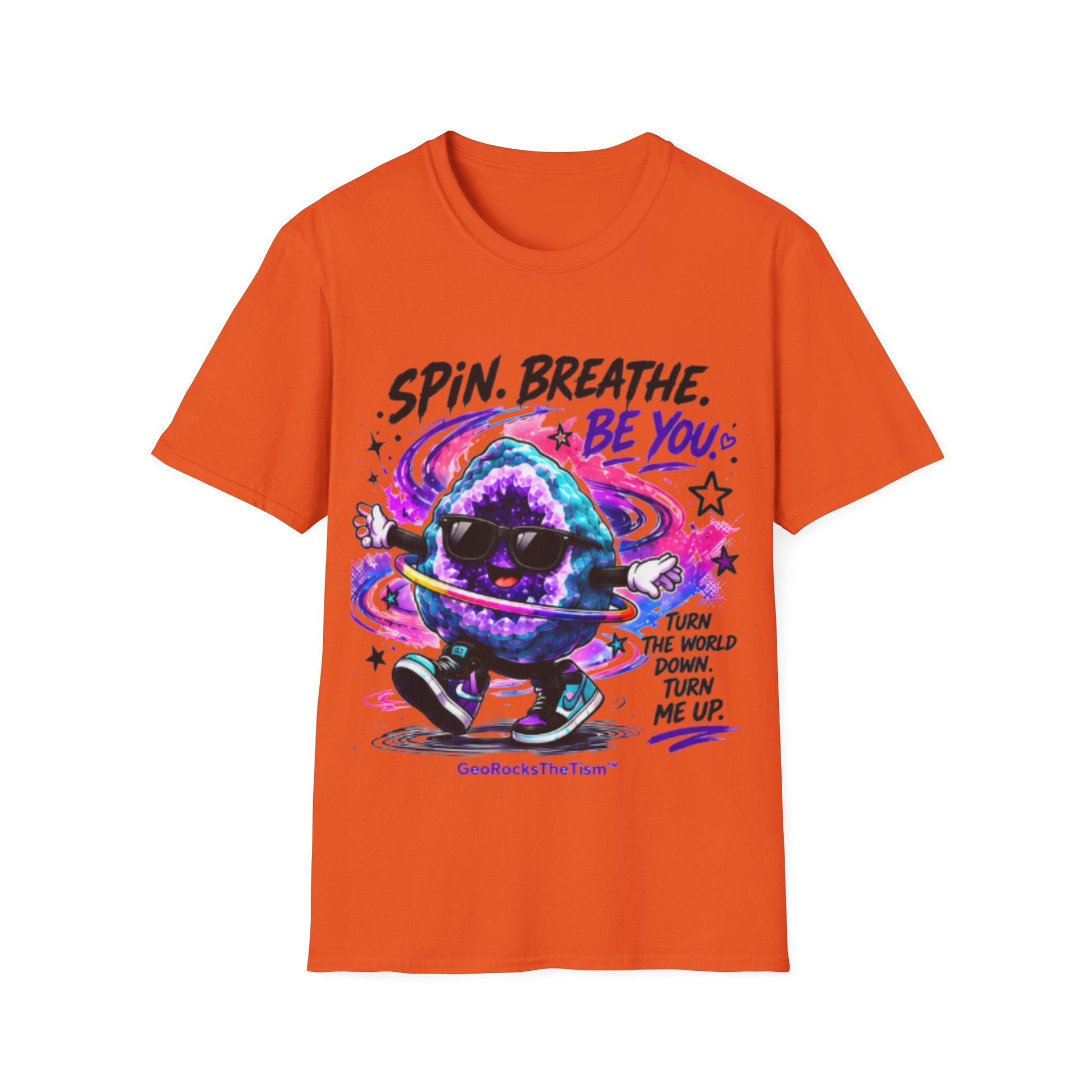 Geo Rocks the 'Tism Teen Stimming Geode "Spin. Breathe. Be You." Tee - Geo Rocks The 'Tism