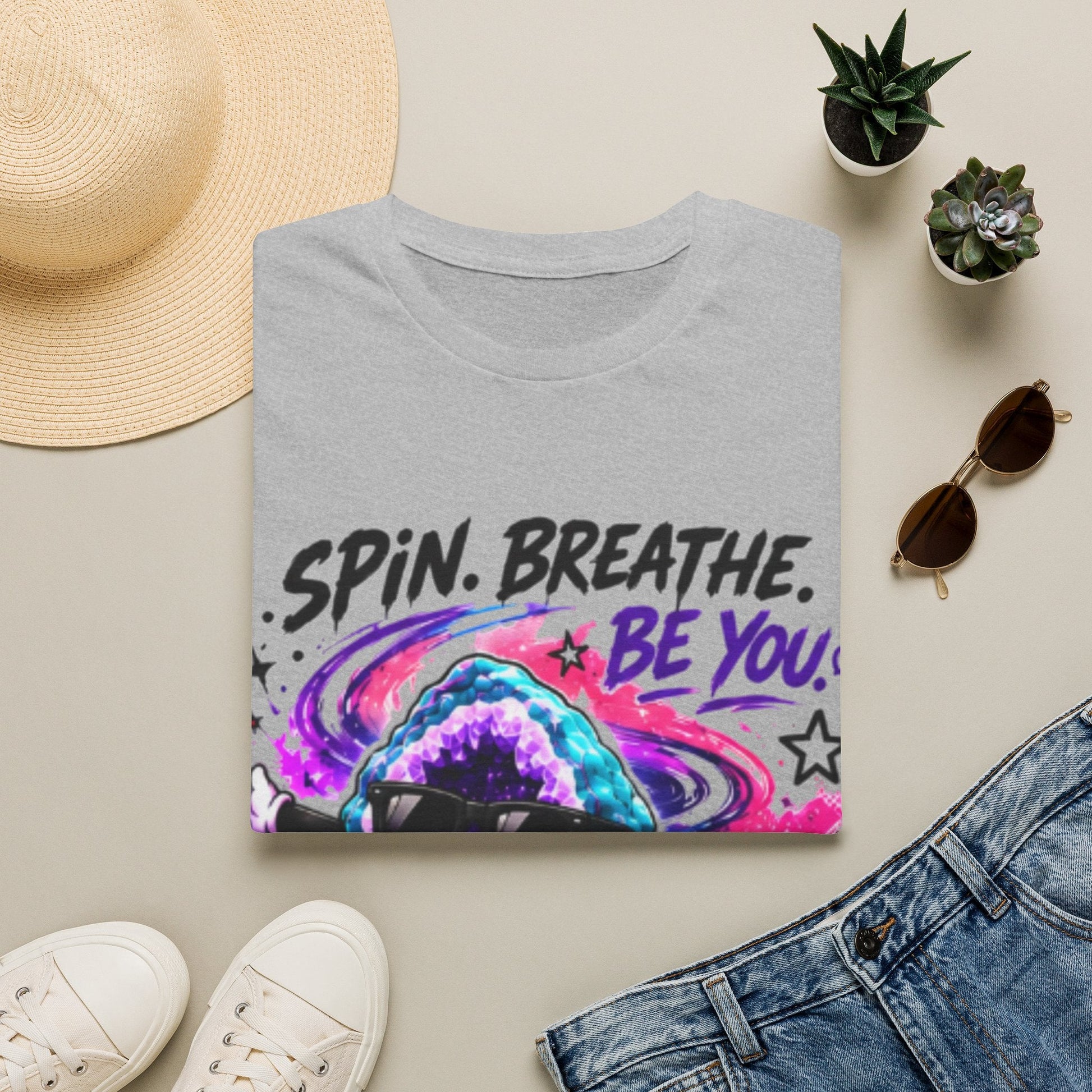 Geo Rocks the 'Tism Teen Stimming Geode "Spin. Breathe. Be You." Tee - Geo Rocks The 'Tism