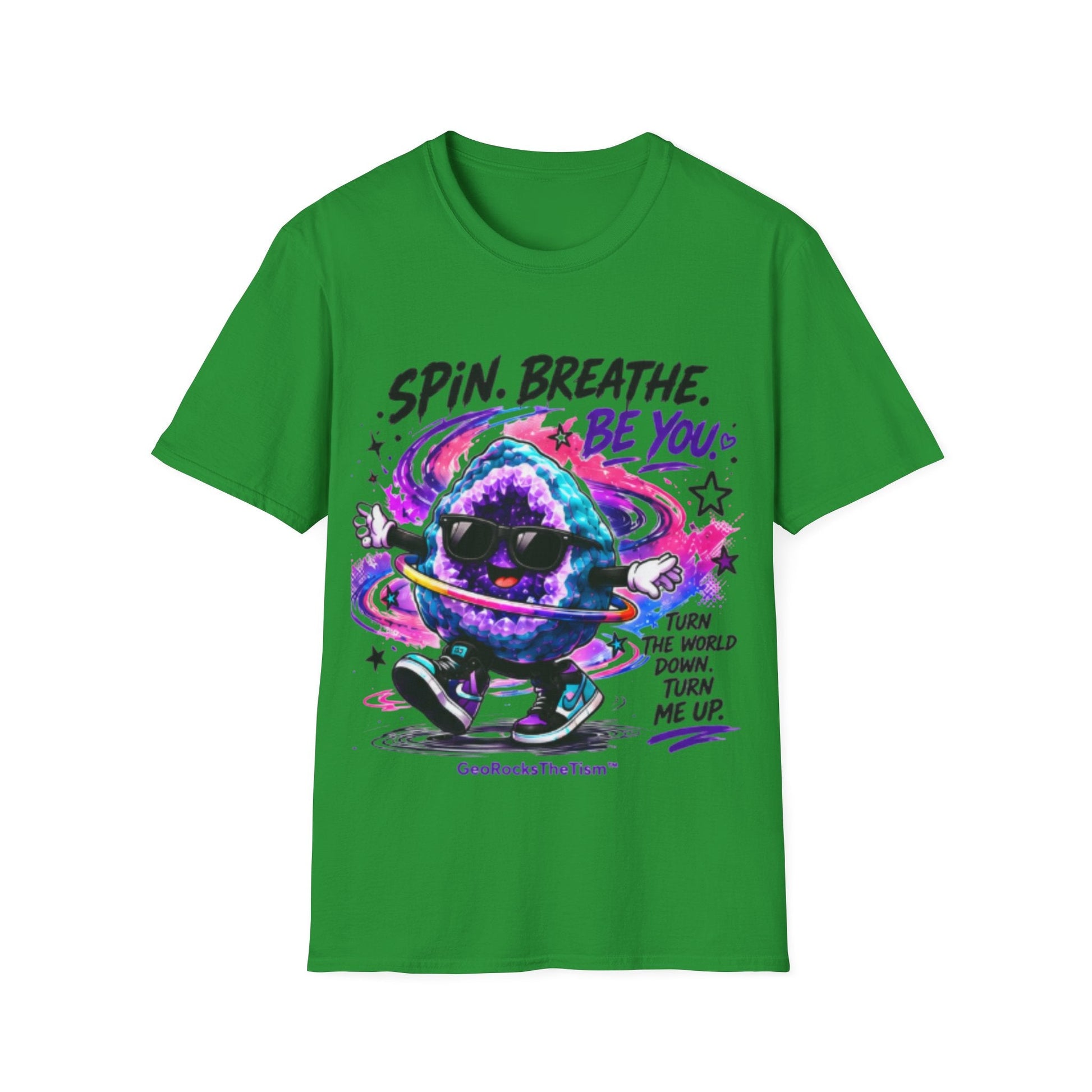 Geo Rocks the 'Tism Teen Stimming Geode "Spin. Breathe. Be You." Tee - Geo Rocks The 'Tism