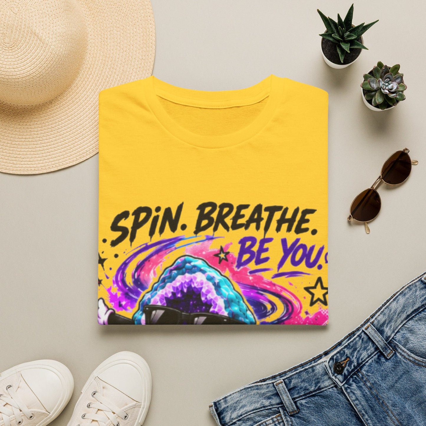 Geo Rocks the 'Tism Teen Stimming Geode "Spin. Breathe. Be You." Tee - Geo Rocks The 'Tism