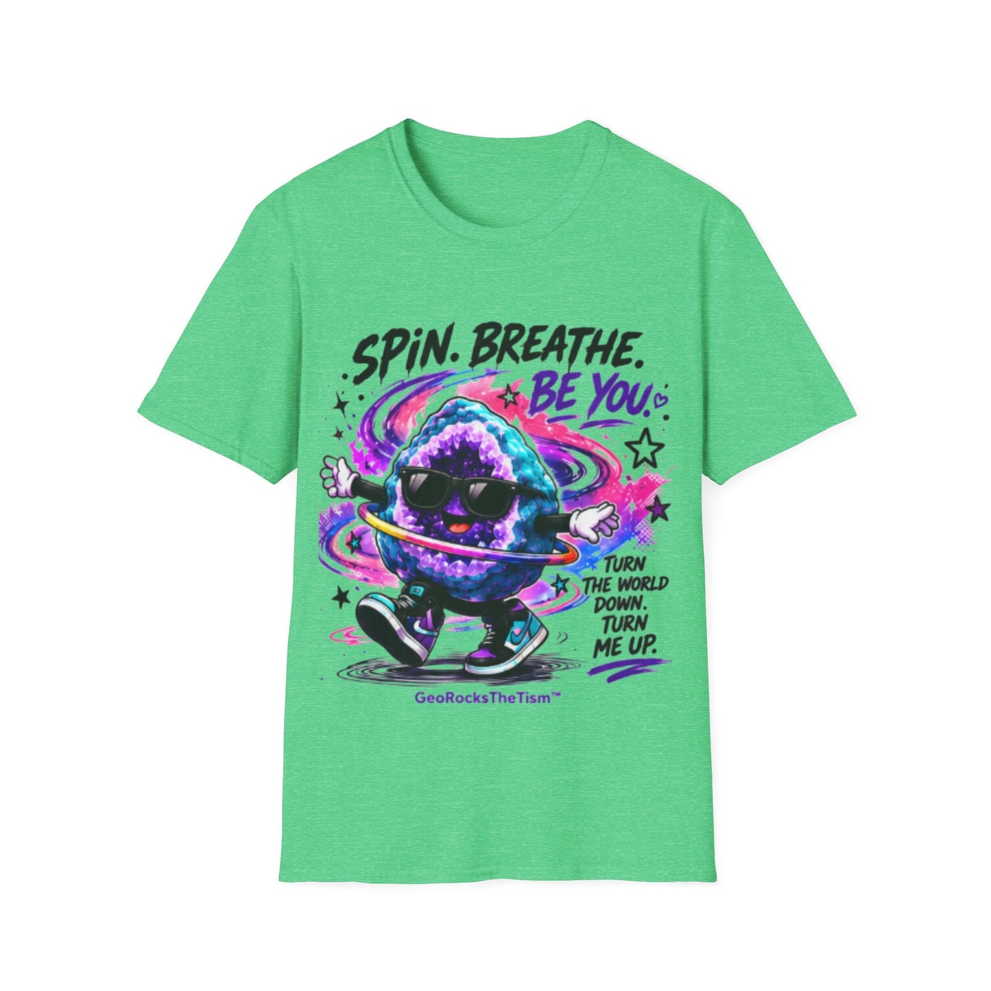Geo Rocks the 'Tism Teen Stimming Geode "Spin. Breathe. Be You." Tee - Geo Rocks The 'Tism