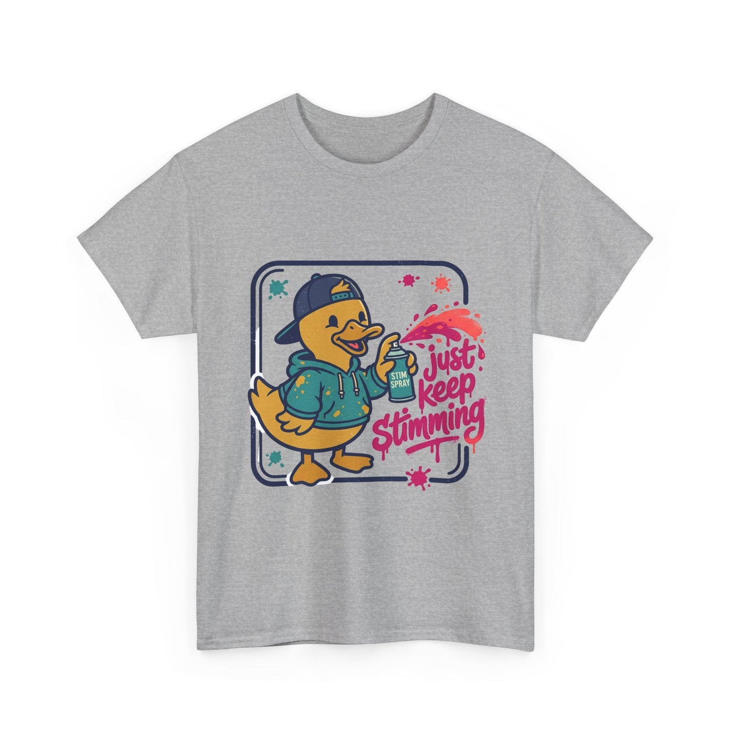 Graffiti Duck Tee — "Just Keep Stimming" Cute Neurodiversity Awareness - Geo Rocks The 'Tism