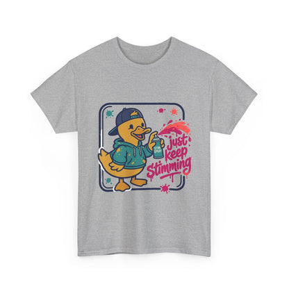 Graffiti Duck Tee — "Just Keep Stimming" Cute Neurodiversity Awareness - Geo Rocks The 'Tism