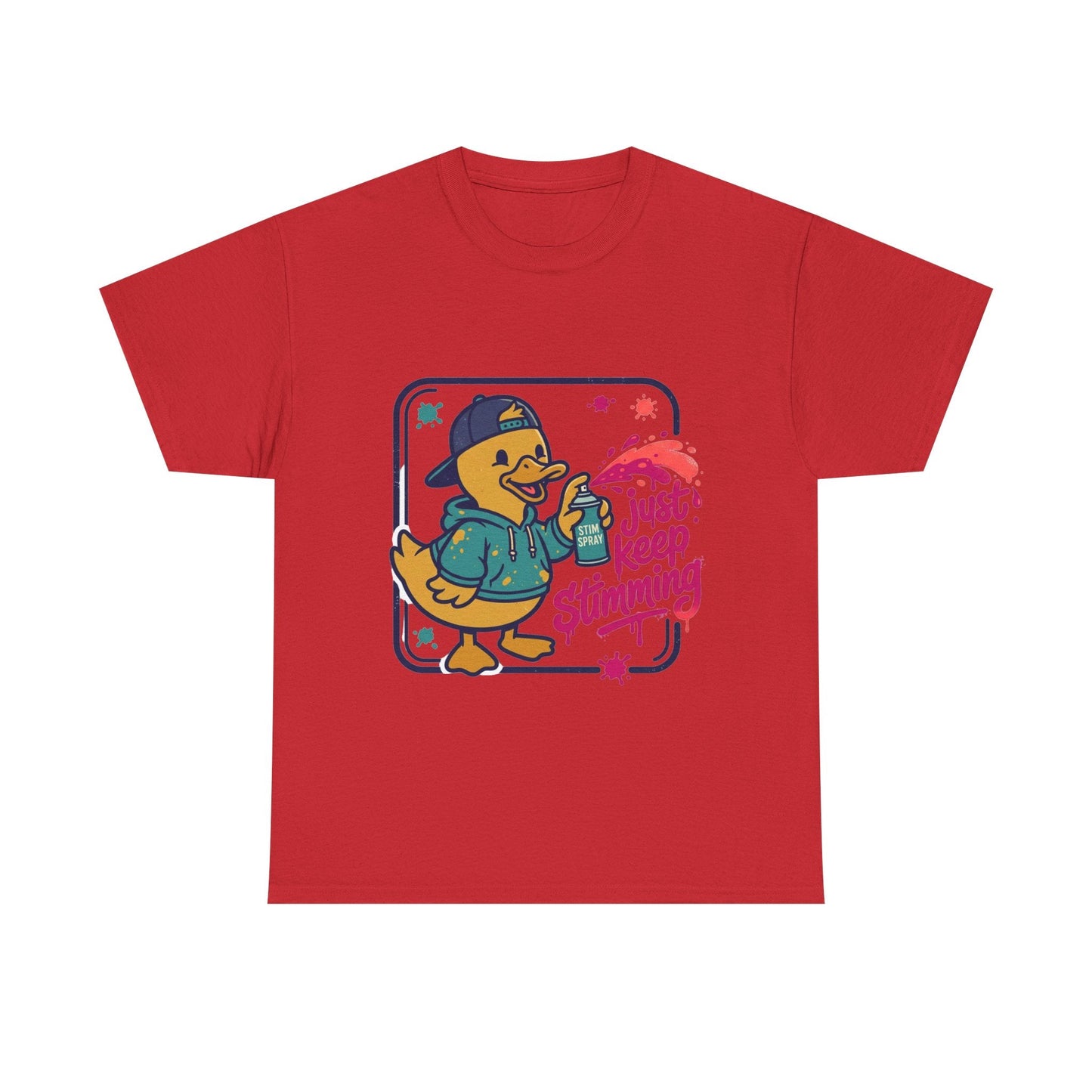 Graffiti Duck Tee — "Just Keep Stimming" Cute Neurodiversity Awareness - Geo Rocks The 'Tism