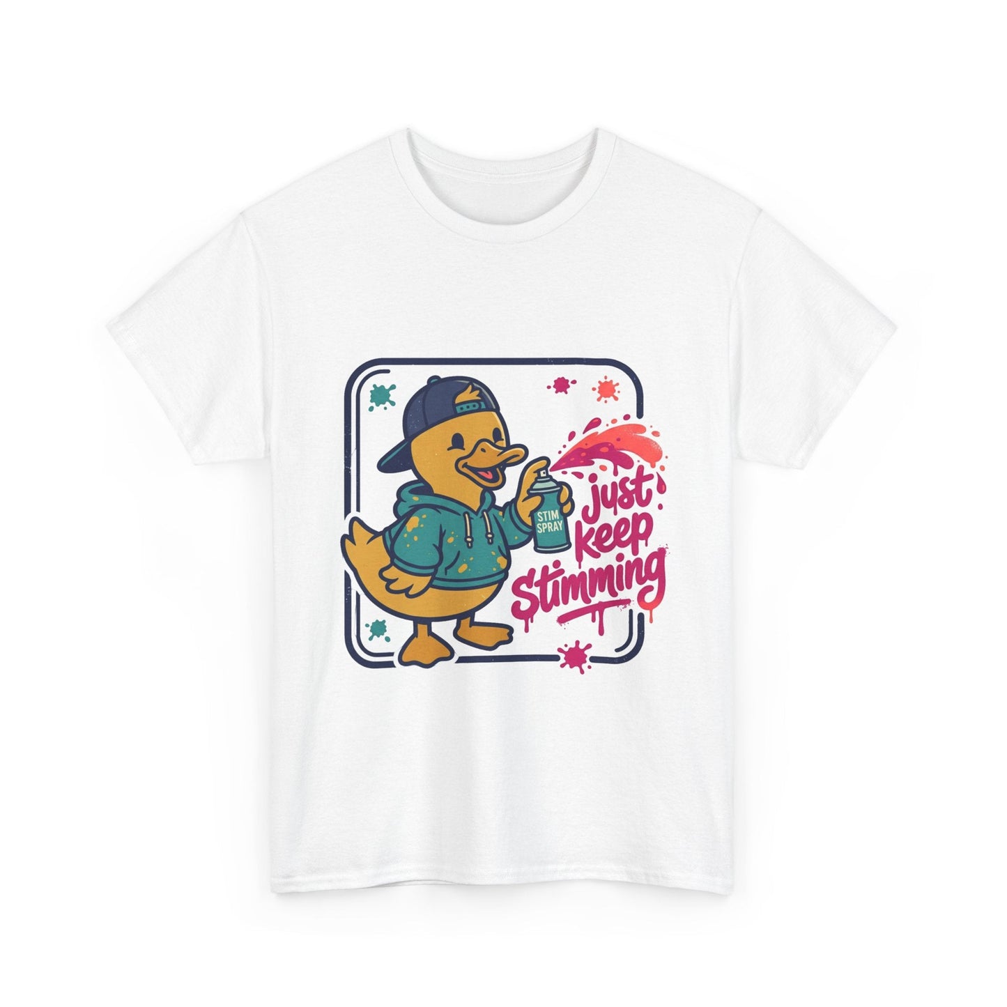 Graffiti Duck Tee — "Just Keep Stimming" Cute Neurodiversity Awareness - Geo Rocks The 'Tism