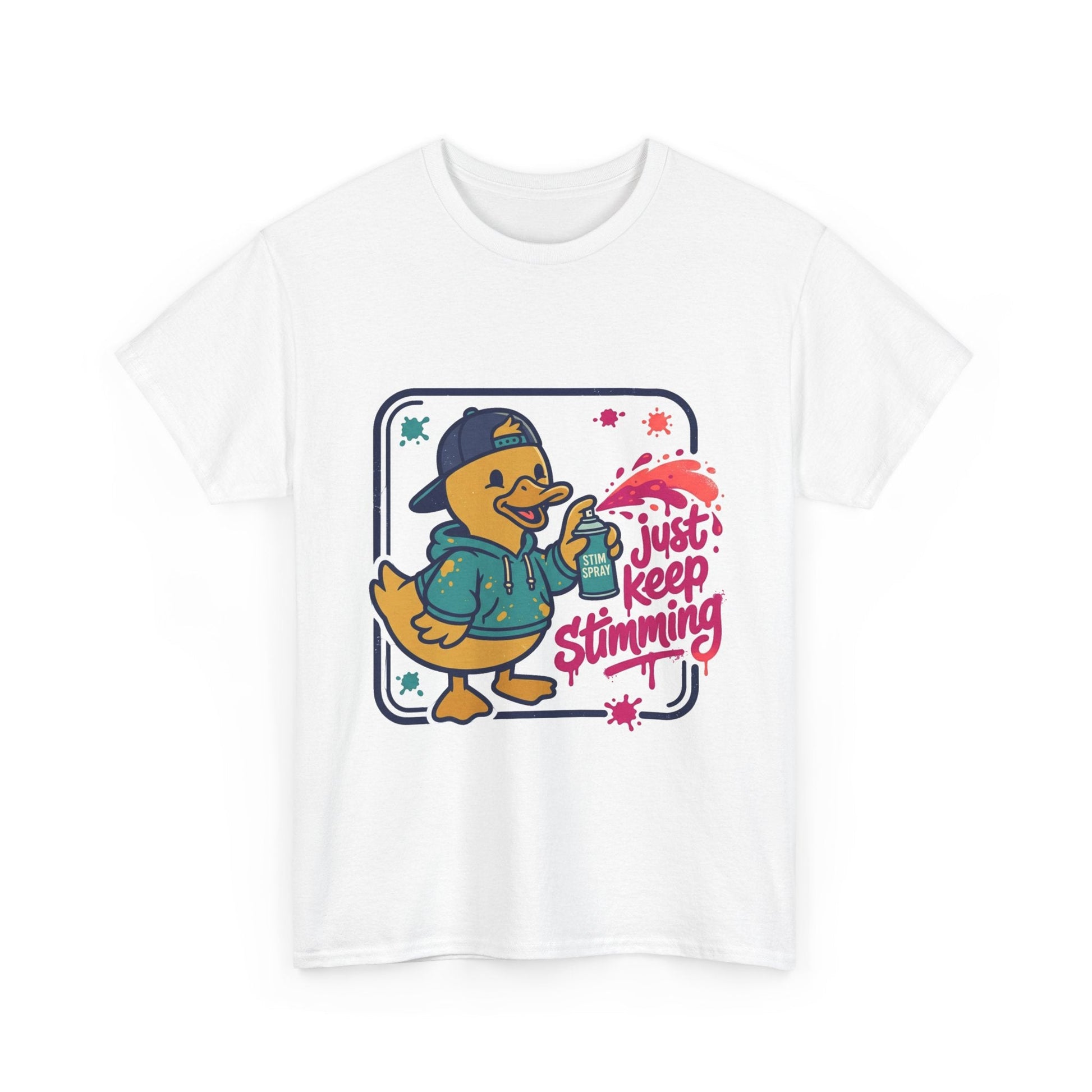 Graffiti Duck Tee — "Just Keep Stimming" Cute Neurodiversity Awareness - Geo Rocks The 'Tism