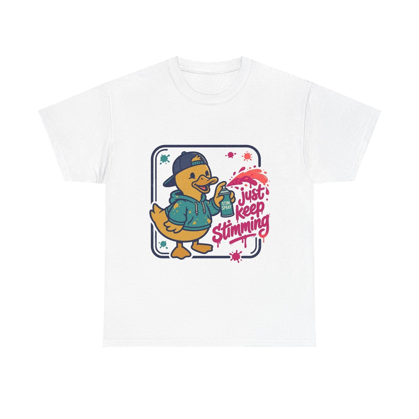 Graffiti Duck Tee — "Just Keep Stimming" Cute Neurodiversity Awareness - Geo Rocks The 'Tism