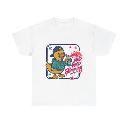 Graffiti Duck Tee — "Just Keep Stimming" Cute Neurodiversity Awareness - Geo Rocks The 'Tism