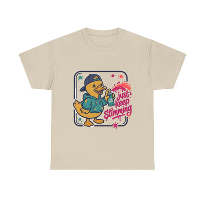 Graffiti Duck Tee — "Just Keep Stimming" Cute Neurodiversity Awareness - Geo Rocks The 'Tism