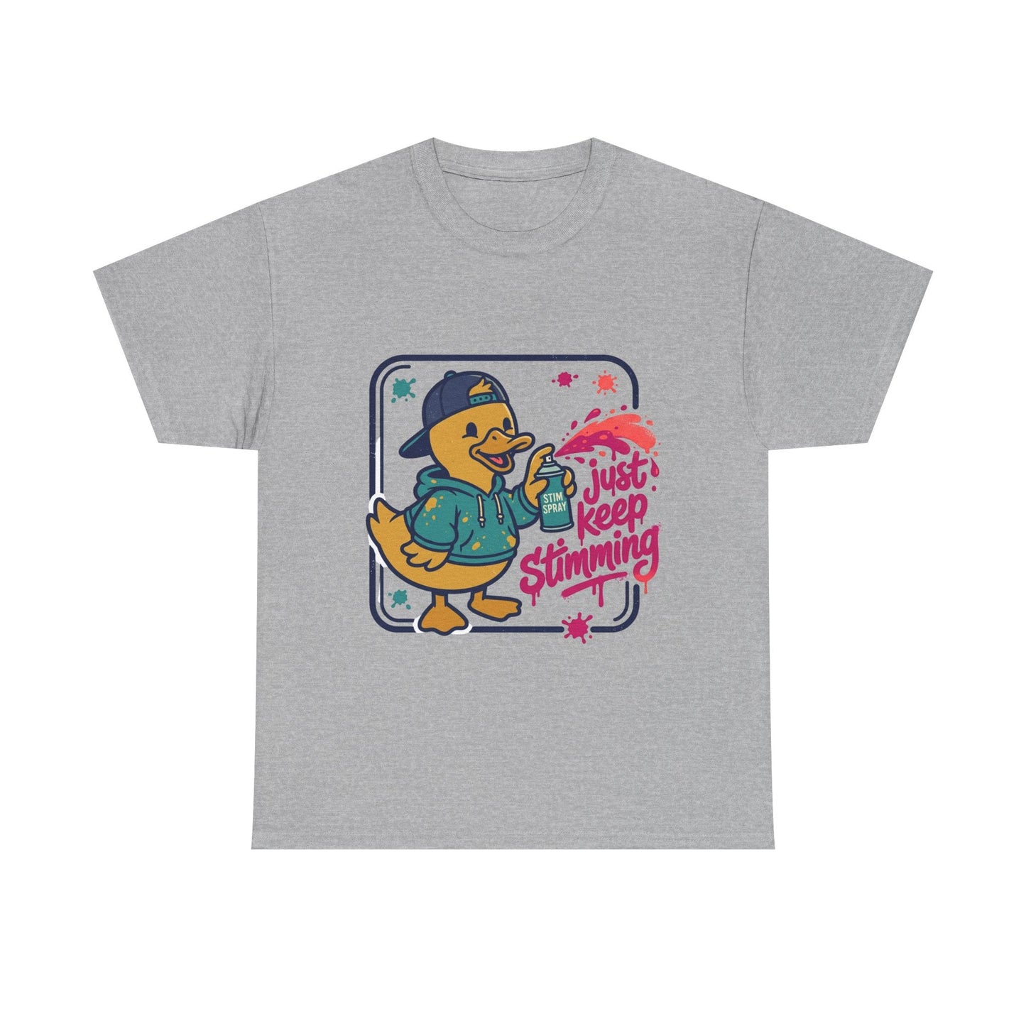 Graffiti Duck Tee — "Just Keep Stimming" Cute Neurodiversity Awareness - Geo Rocks The 'Tism
