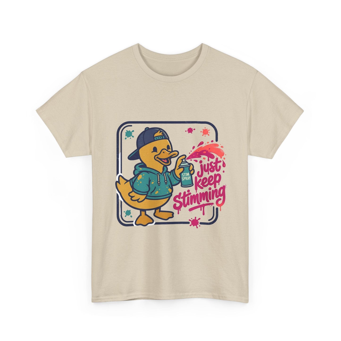 Graffiti Duck Tee — "Just Keep Stimming" Cute Neurodiversity Awareness - Geo Rocks The 'Tism
