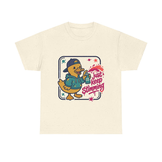 Graffiti Duck Tee — "Just Keep Stimming" Cute Neurodiversity Awareness - Geo Rocks The 'Tism