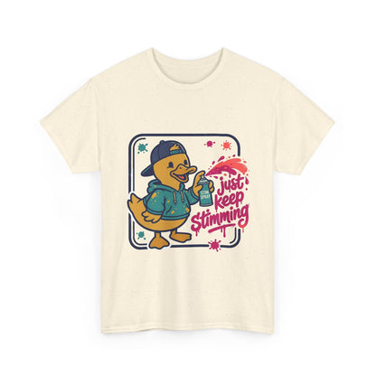 Graffiti Duck Tee — "Just Keep Stimming" Cute Neurodiversity Awareness - Geo Rocks The 'Tism