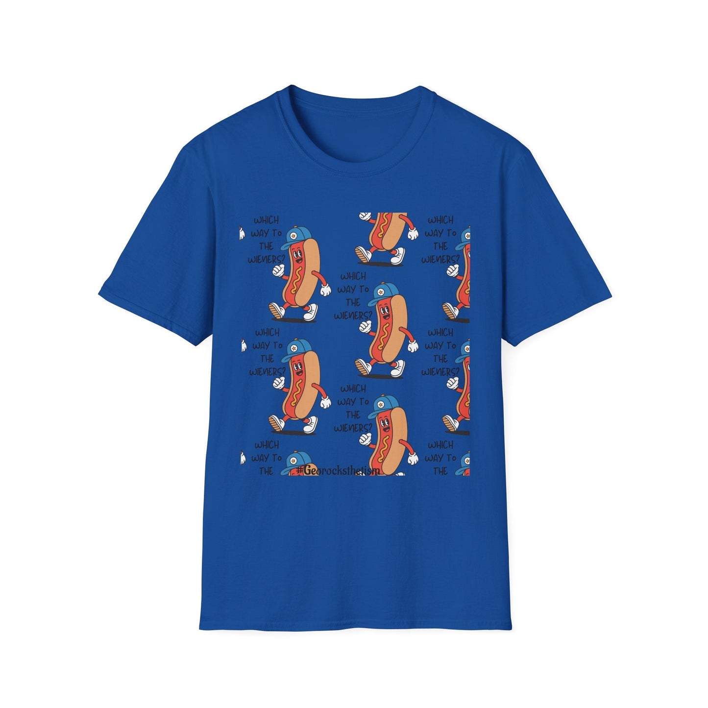 Hot Dog Cartoon T-Shirt — "Which Way to the Weiners?" Graphic Tee - Geo Rocks The 'Tism