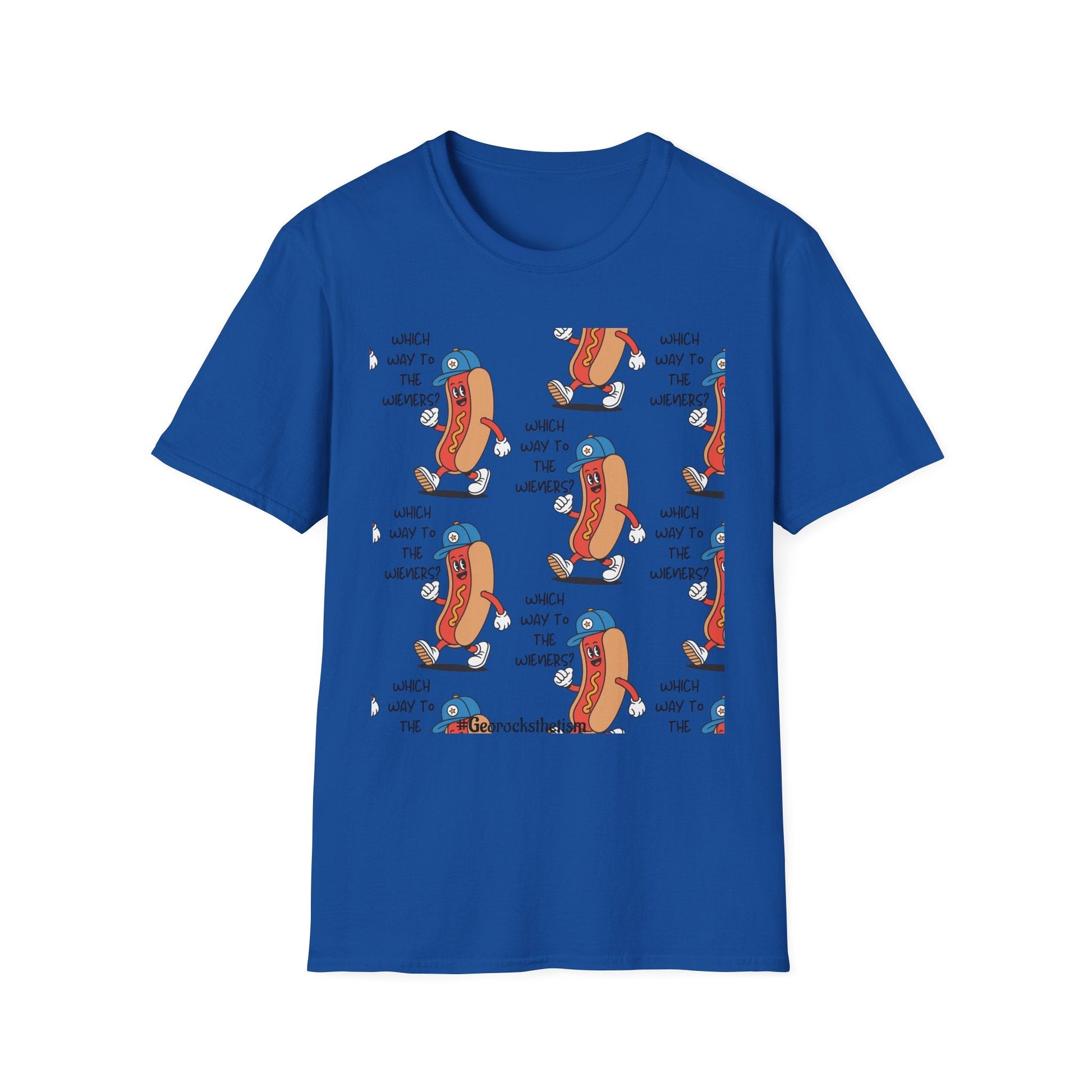 Hot Dog Cartoon T-Shirt — "Which Way to the Weiners?" Graphic Tee - Geo Rocks The 'Tism