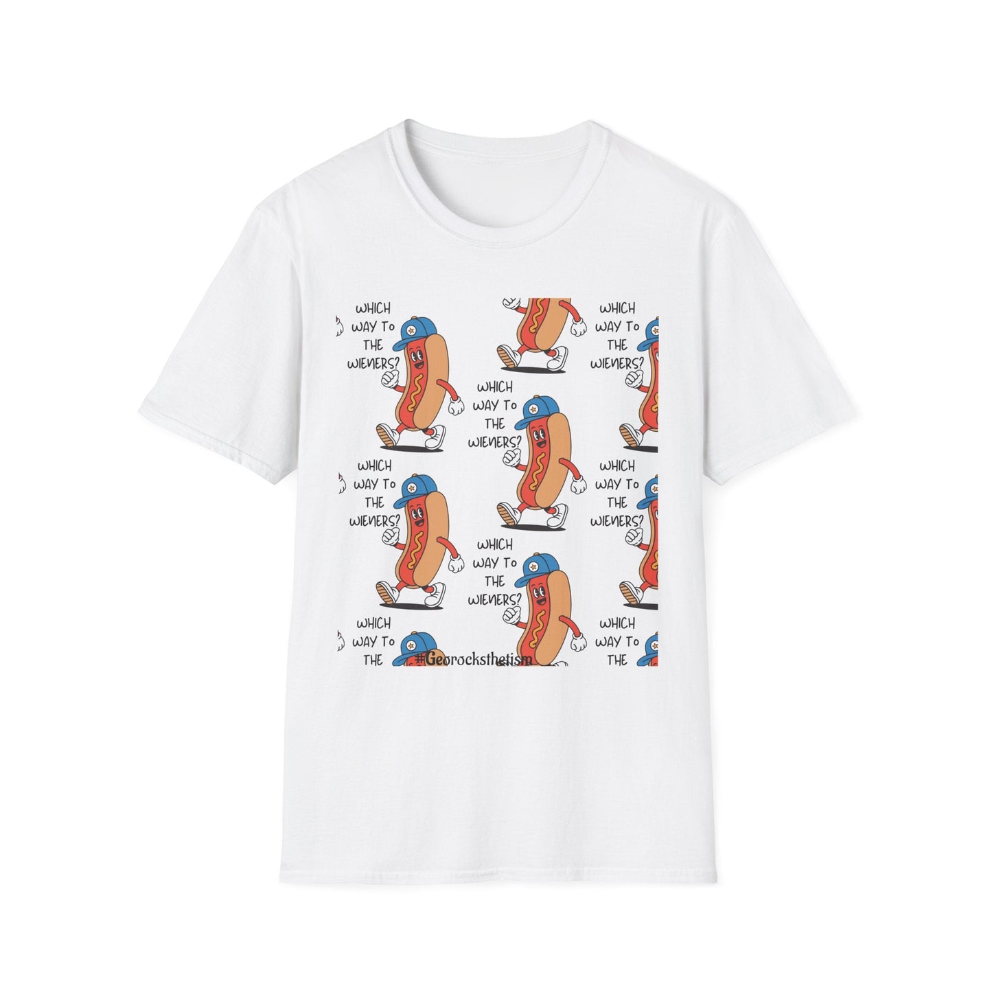 Hot Dog Cartoon T-Shirt — "Which Way to the Weiners?" Graphic Tee - Geo Rocks The 'Tism