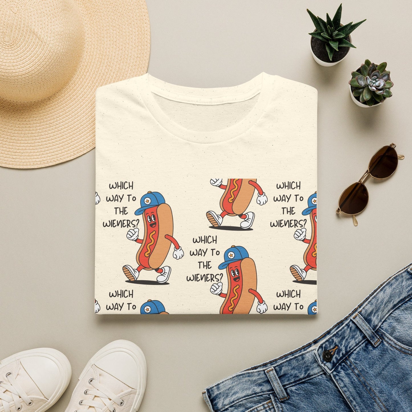 Hot Dog Cartoon T-Shirt — "Which Way to the Weiners?" Graphic Tee - Geo Rocks The 'Tism