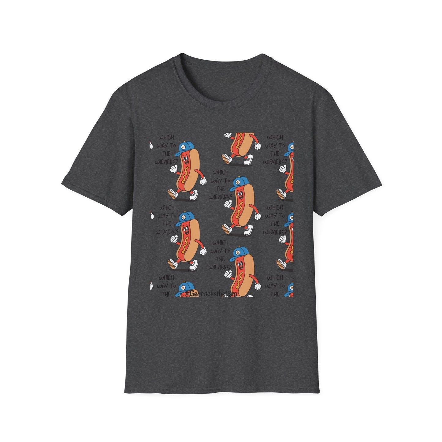 Hot Dog Cartoon T-Shirt — "Which Way to the Weiners?" Graphic Tee - Geo Rocks The 'Tism